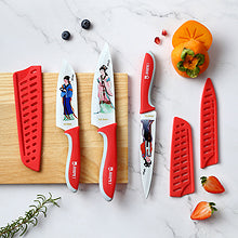 12PCS Red Mansion Floral Chef Knife Set