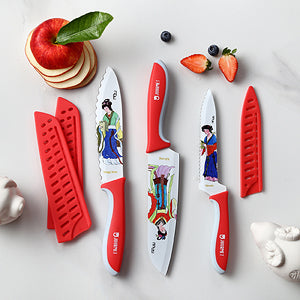 12PCS Red Mansion Floral Chef Knife Set