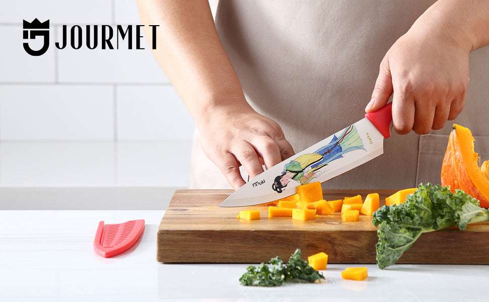12PCS Red Mansion Floral Chef Knife Set