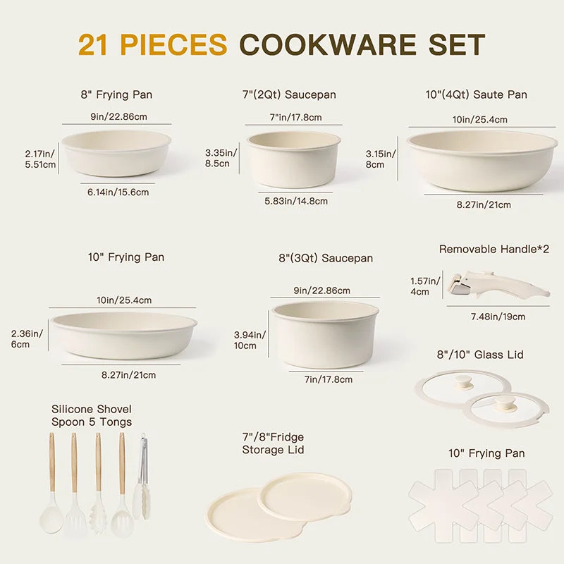 21-Piece Ceramic Nonstick Cookware Set