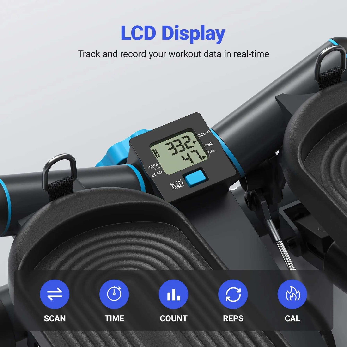 Adjustable Hydraulic Mini Stepper with Resistance Bands