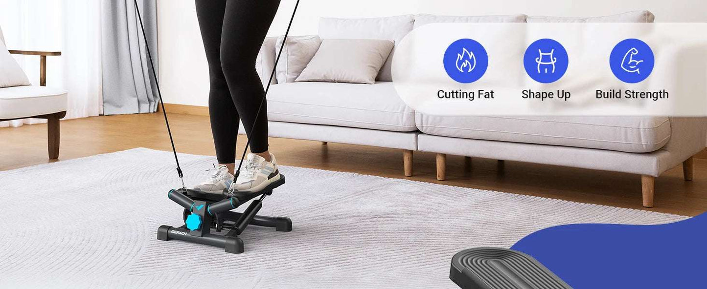 Adjustable Hydraulic Mini Stepper with Resistance Bands