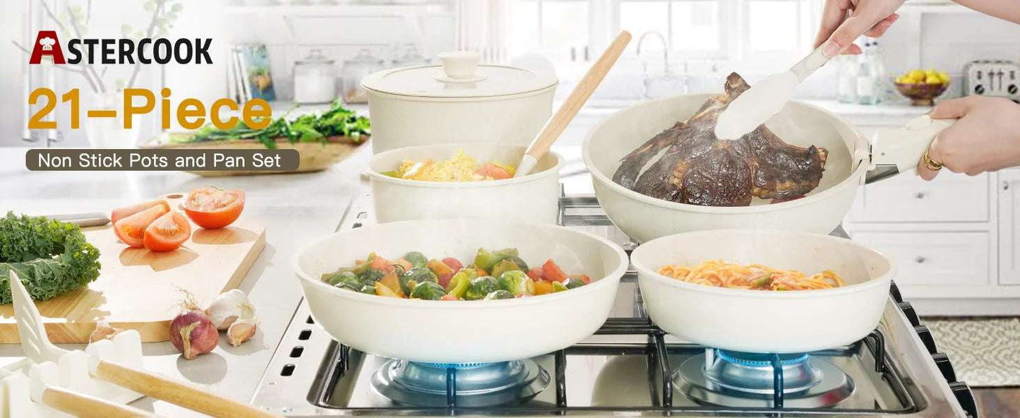21-Piece Ceramic Nonstick Cookware Set