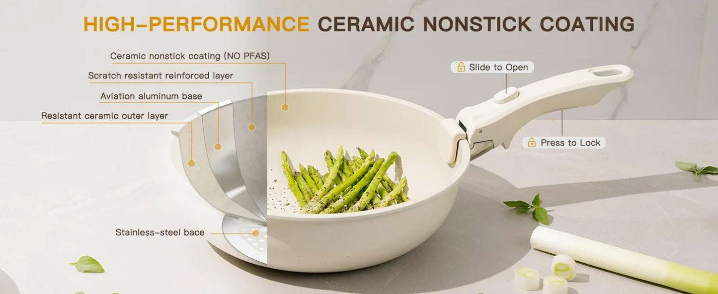 21-Piece Ceramic Nonstick Cookware Set