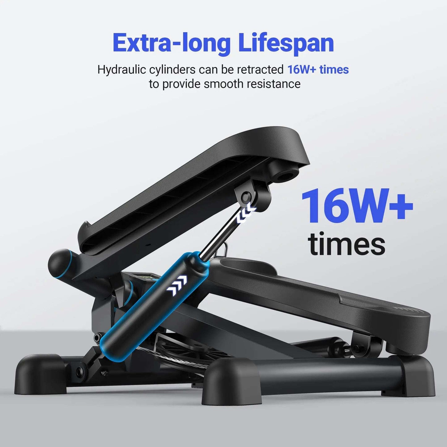 Adjustable Hydraulic Mini Stepper with Resistance Bands