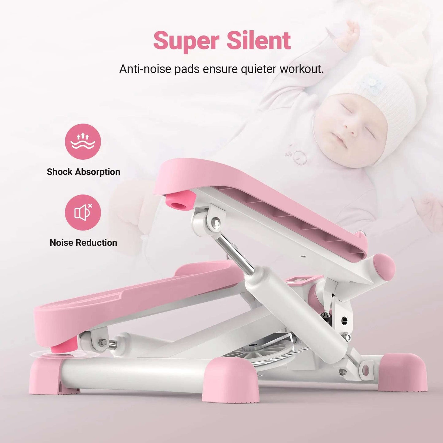 Adjustable Hydraulic Mini Stepper with Resistance Bands