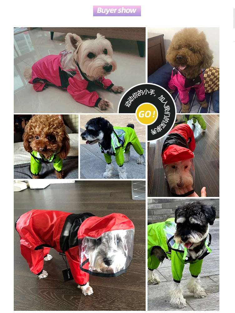 Fashion Waterproof Dog Raincoat with Hood