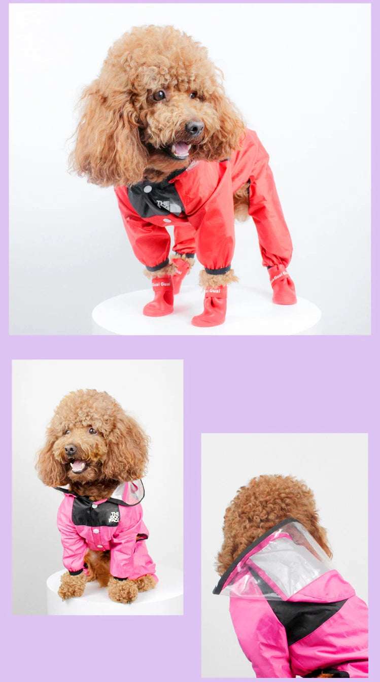 Fashion Waterproof Dog Raincoat with Hood
