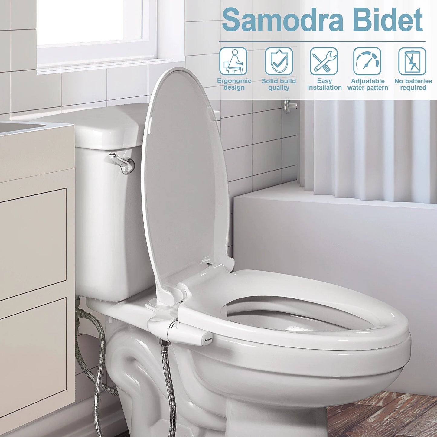 Ultra-Slim Non-Electric Bidet Attachment