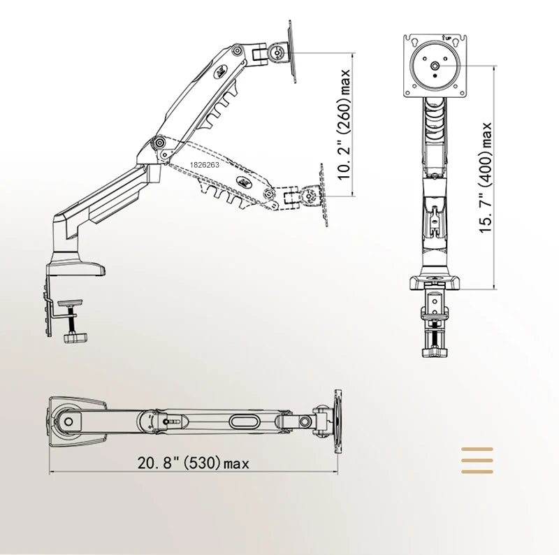 F80 Gas Spring Monitor Arm Mount