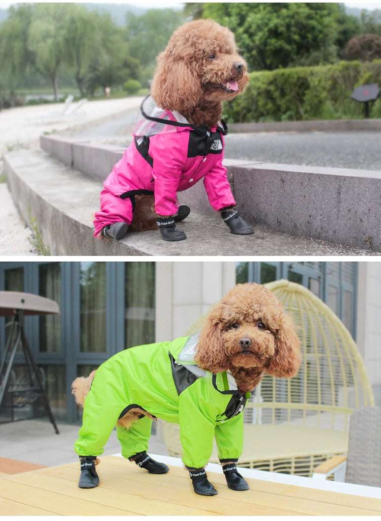 Fashion Waterproof Dog Raincoat with Hood