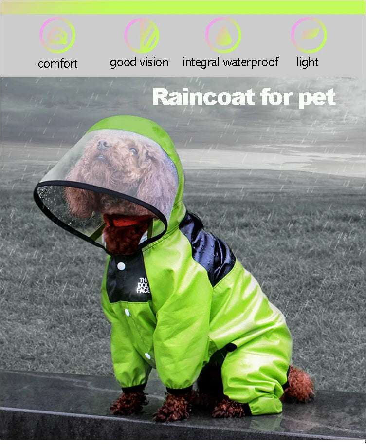Fashion Waterproof Dog Raincoat with Hood