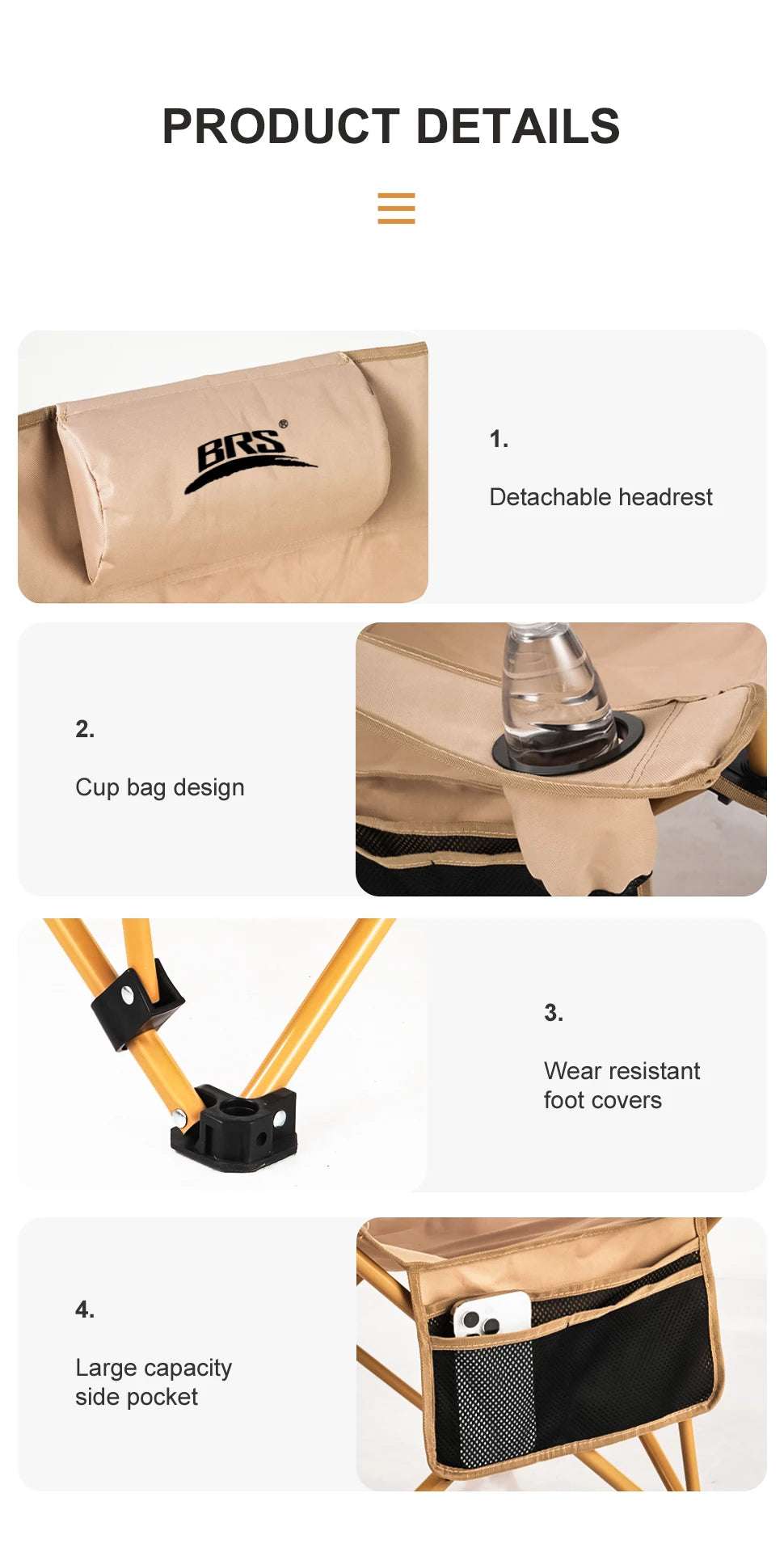2-in-1 Adjustable Camping Recliner Chair