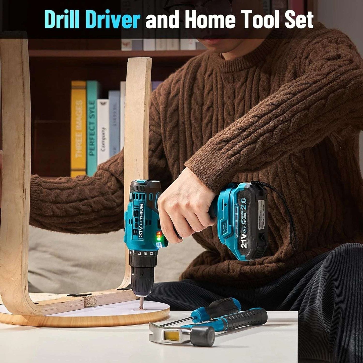 Seesii 21V Cordless Drill Set
