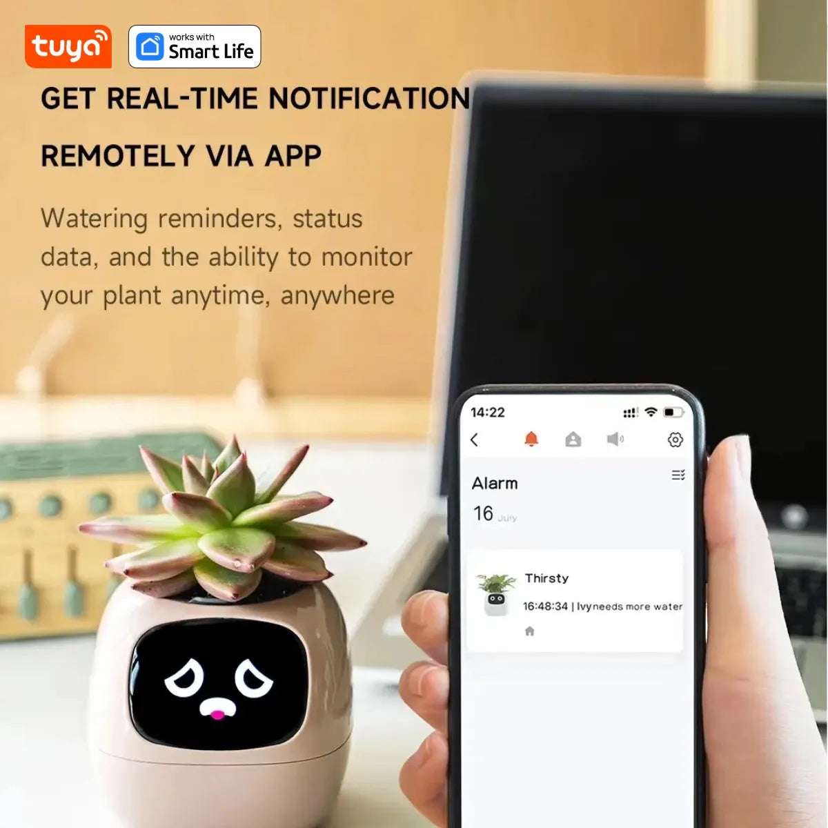 Smart Emoji Plant Pot – AI Interactive Flowerpot