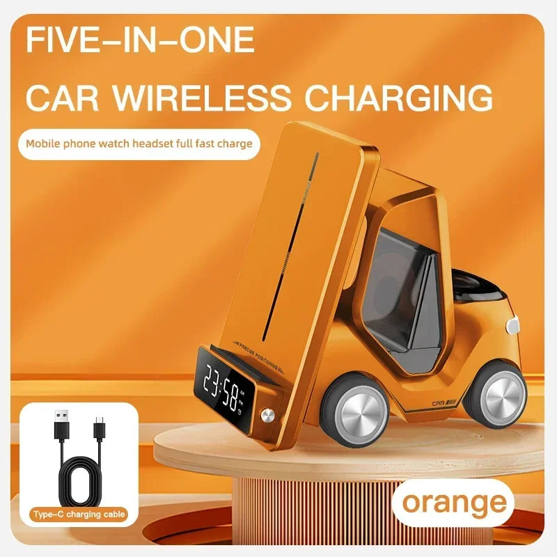 5-in-1 Wireless Charging Station Clock