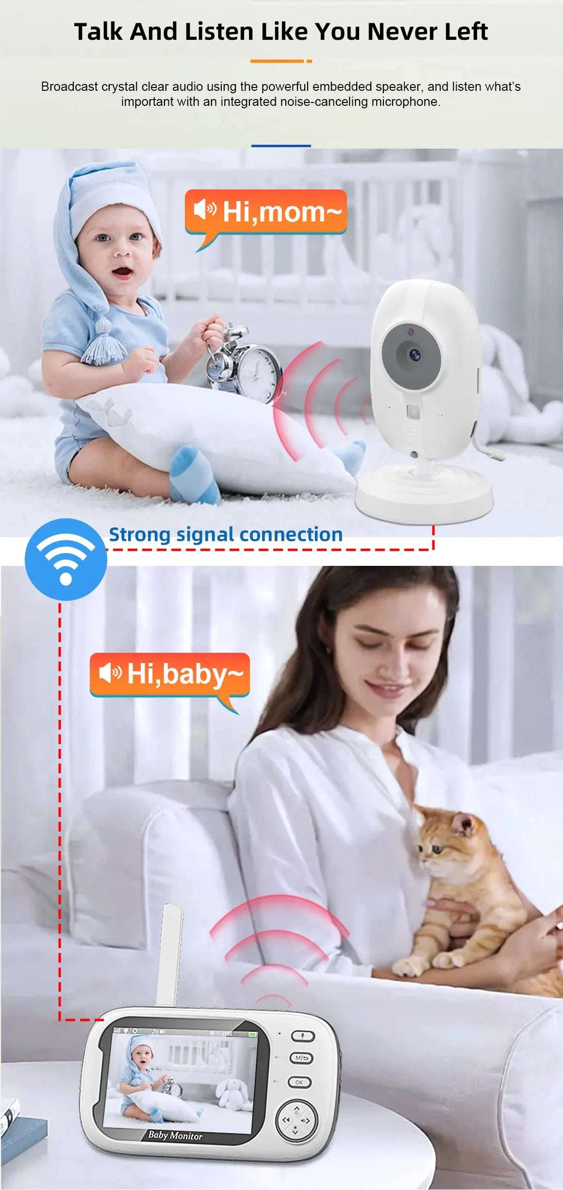 3.5" HD Wireless Baby Monitor Camera