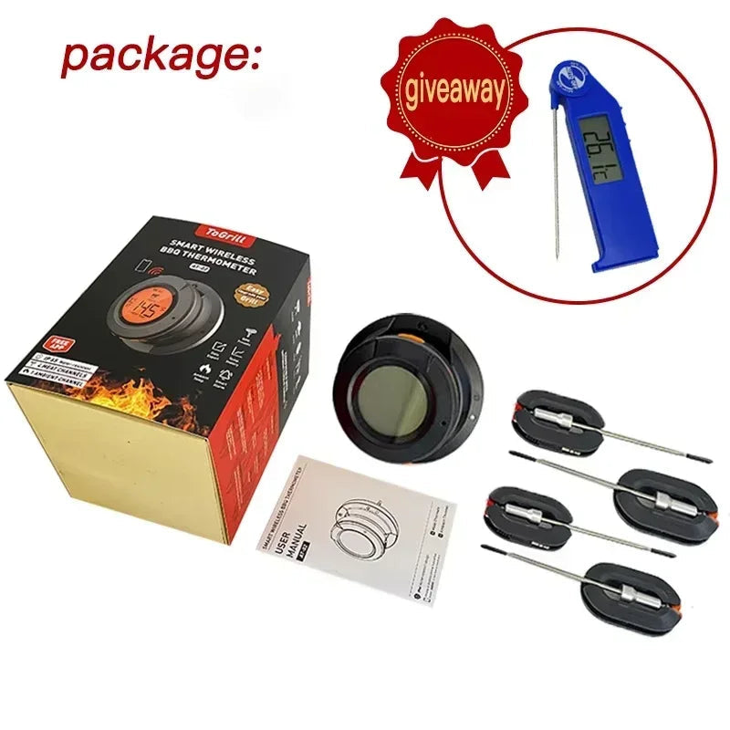 Smart Bluetooth BBQ Thermometer | 4-Probe Wireless Grill Sensor
