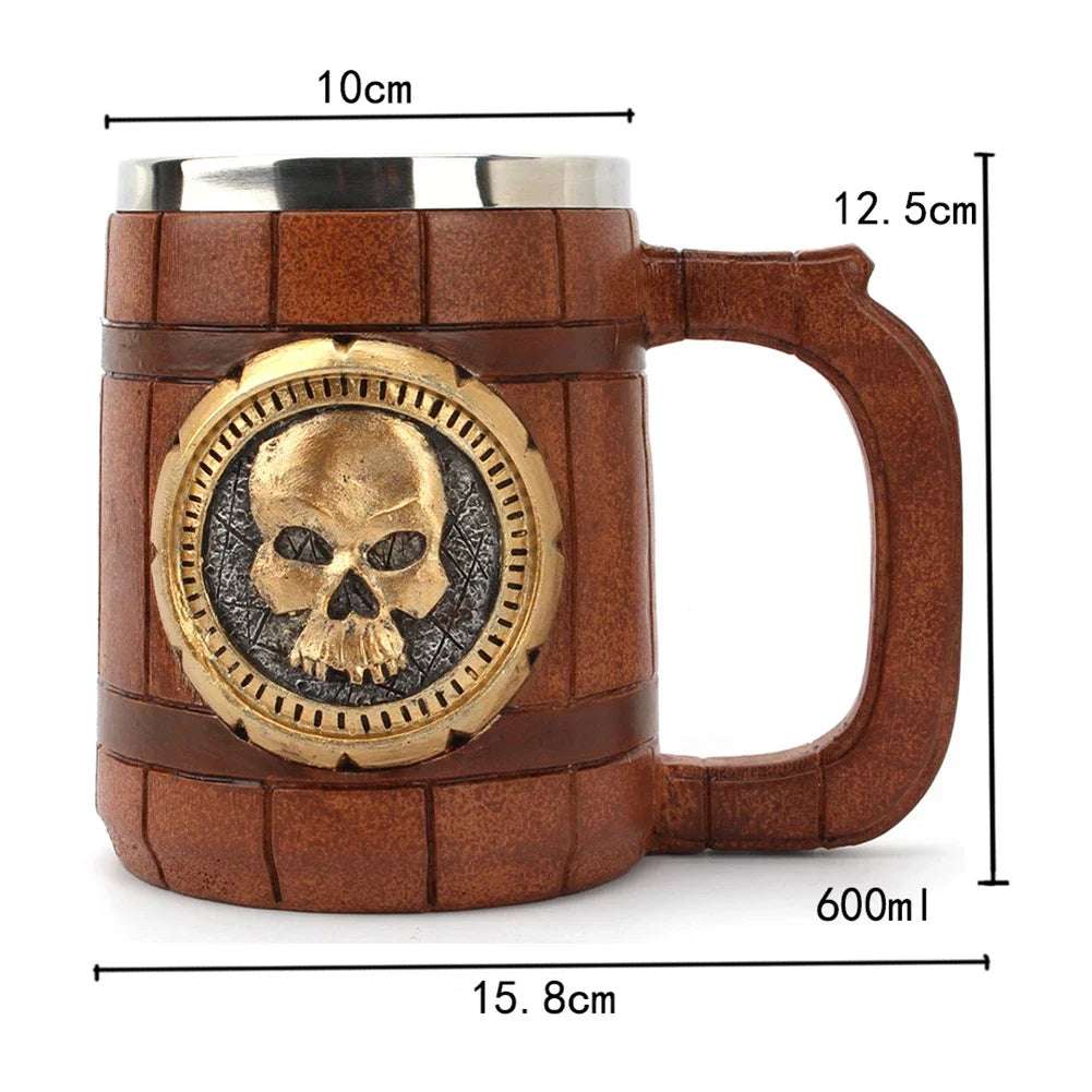 500ml Viking Style Wooden Insulated Mug