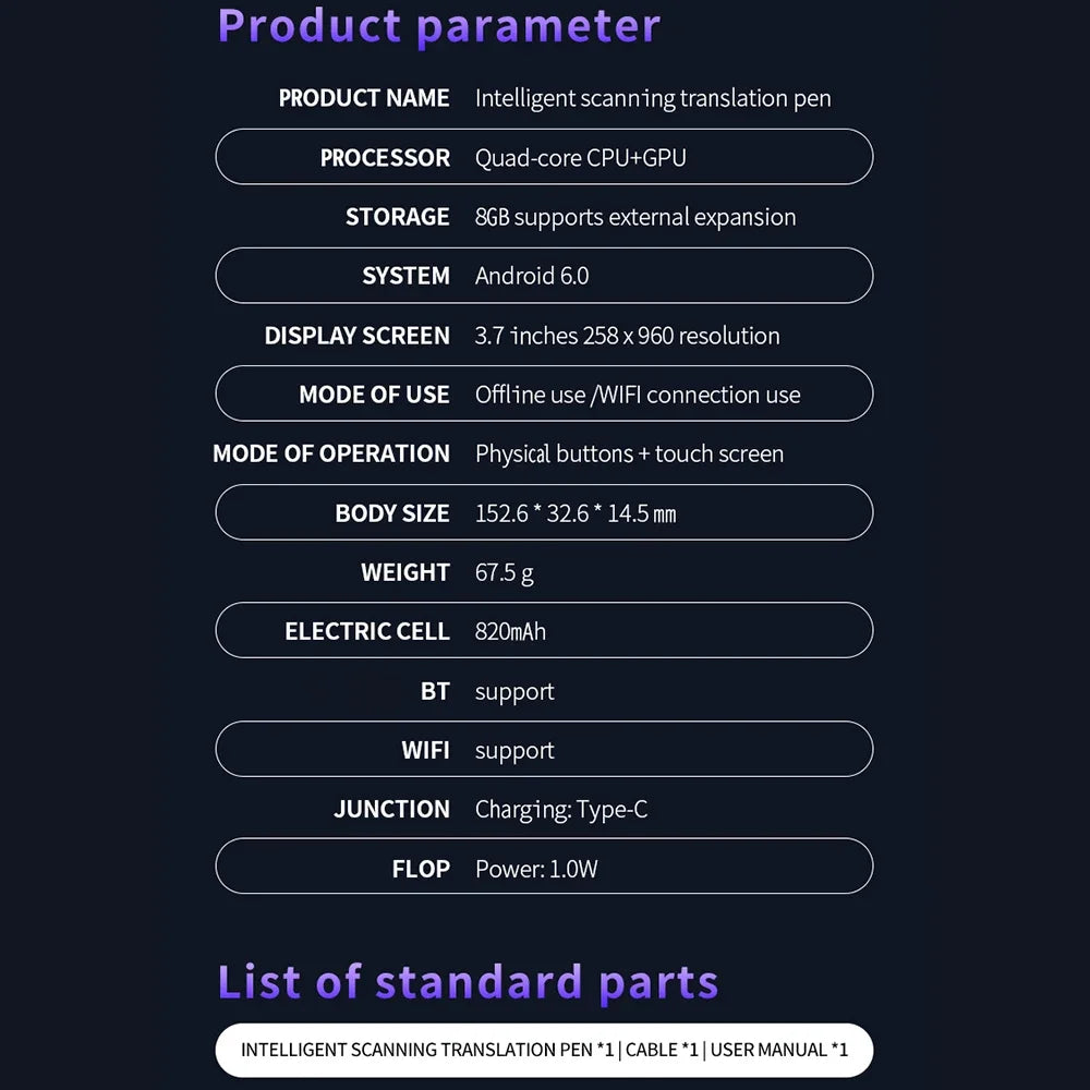 NEW Intelligent Scanning Translation Pen S65 Pro