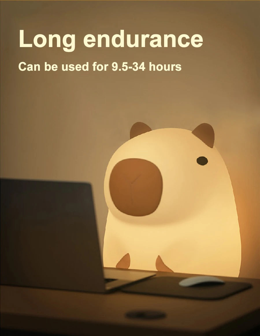 Capybara Night Light for Kids Room