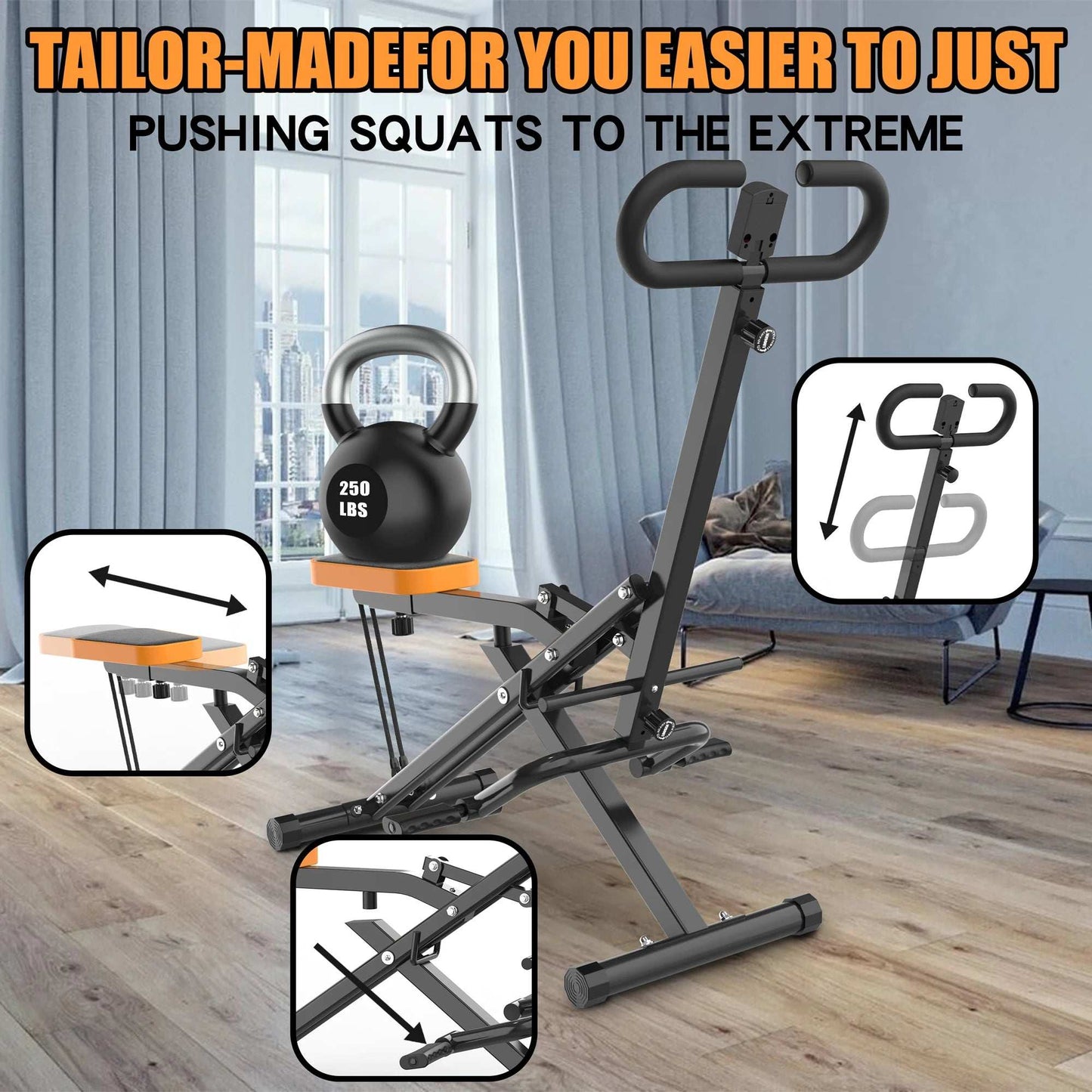 Compact Foldable Home Squat Machine