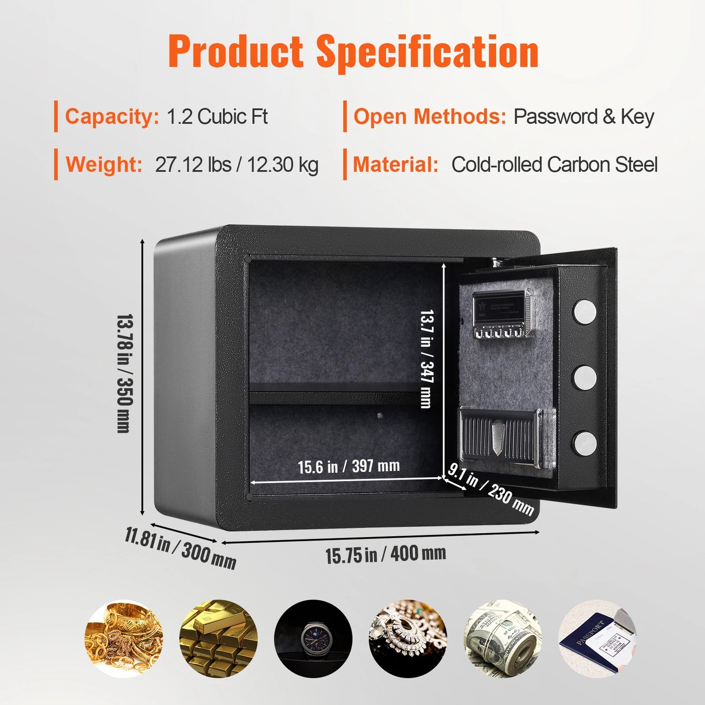 Digital Safe Box with Dual Alarm System