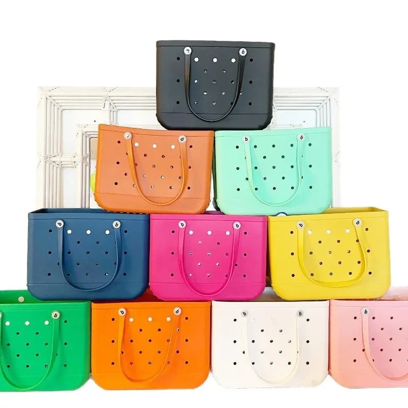 Waterproof EVA Rubber Tote Bag – M/L/XL Beach & Picnic Basket