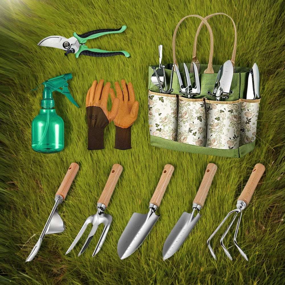 9PCS Garden Tool Set with Tote Bag