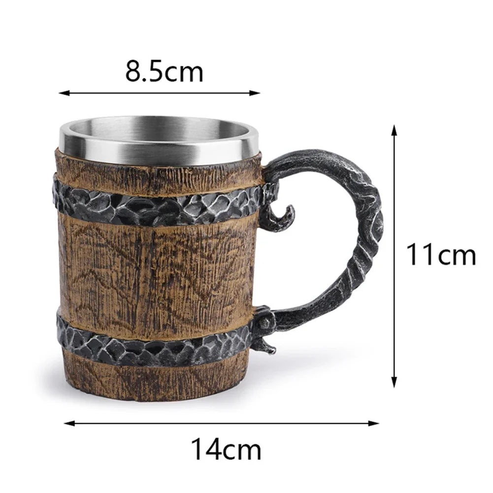 500ml Viking Style Wooden Insulated Mug