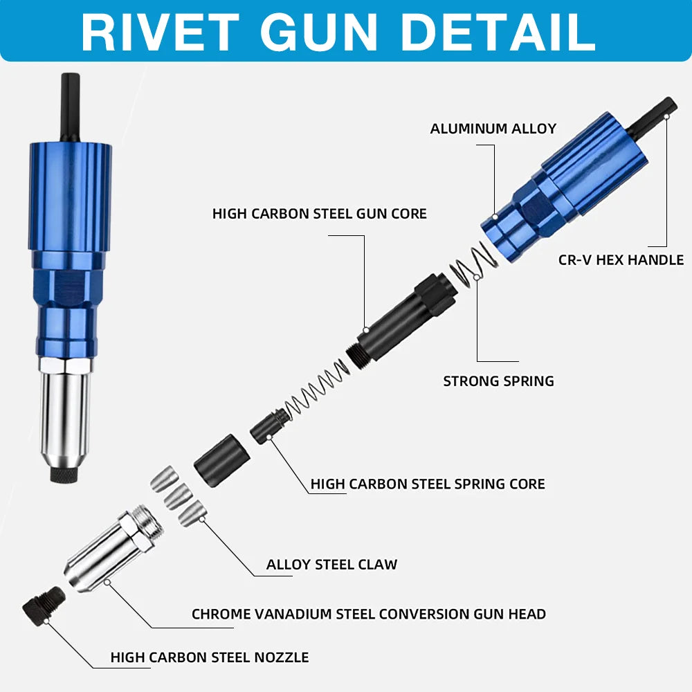 Electric Drill Rivet Gun Adapter Kit
