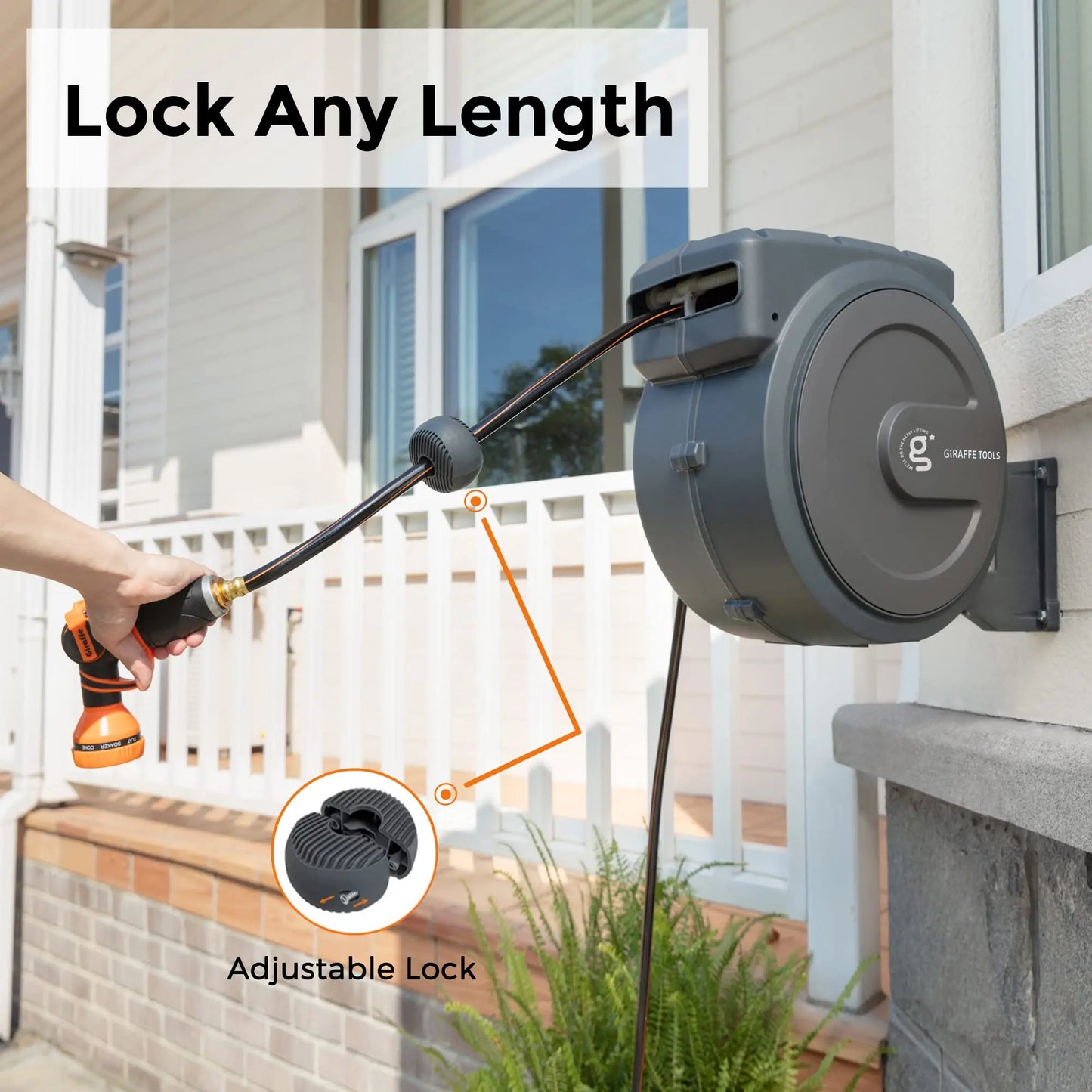 Retractable Wall Mounted Garden Hose Reel(5/8" x 90 ft)