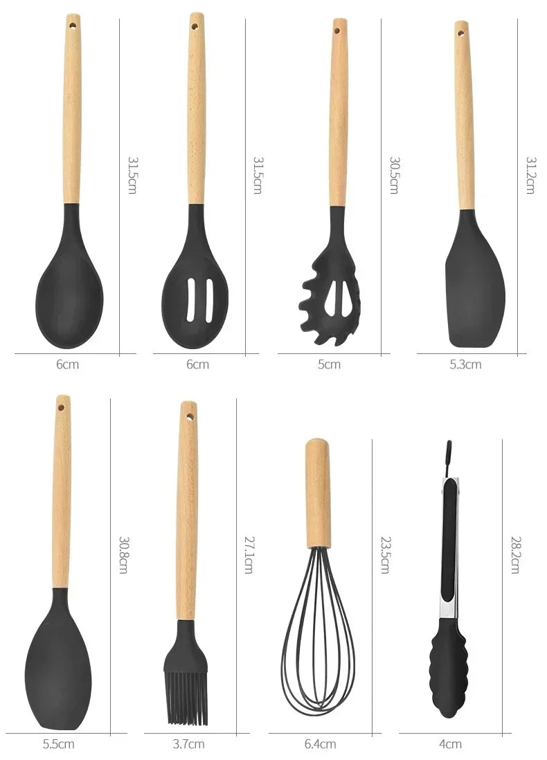 12PCS Silicone Cooking Utensil Set