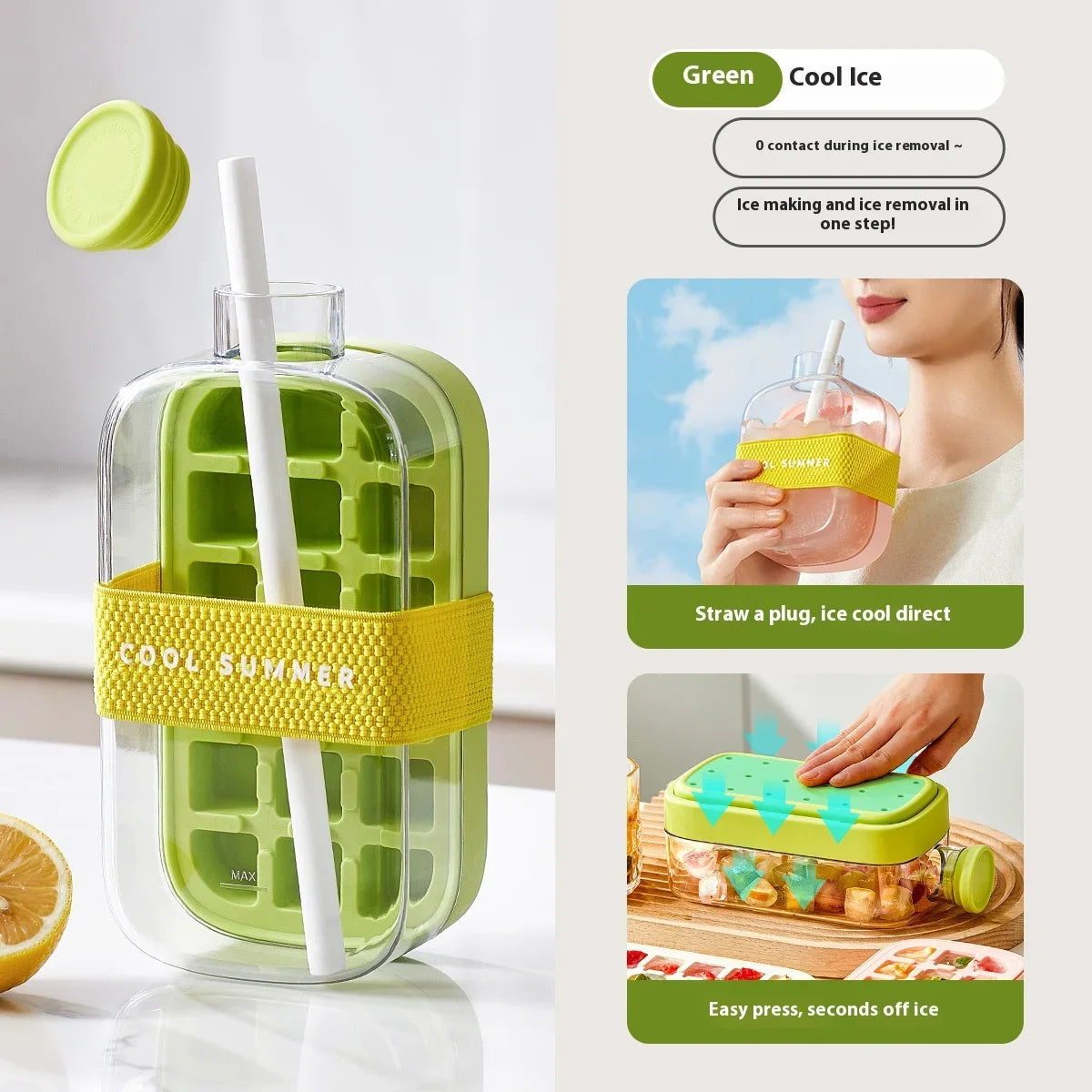 Leakproof Ice Cube Maker Bottle