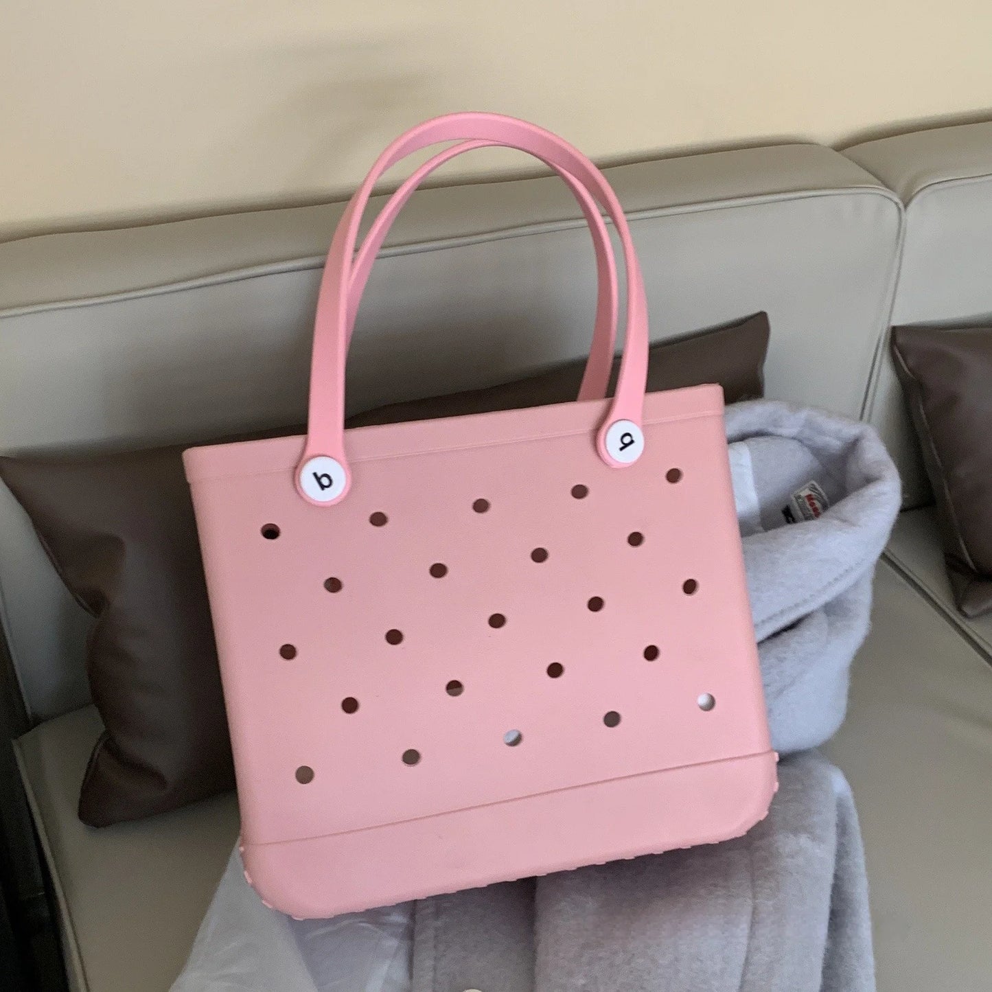 Waterproof EVA Rubber Tote Bag – M/L/XL Beach & Picnic Basket