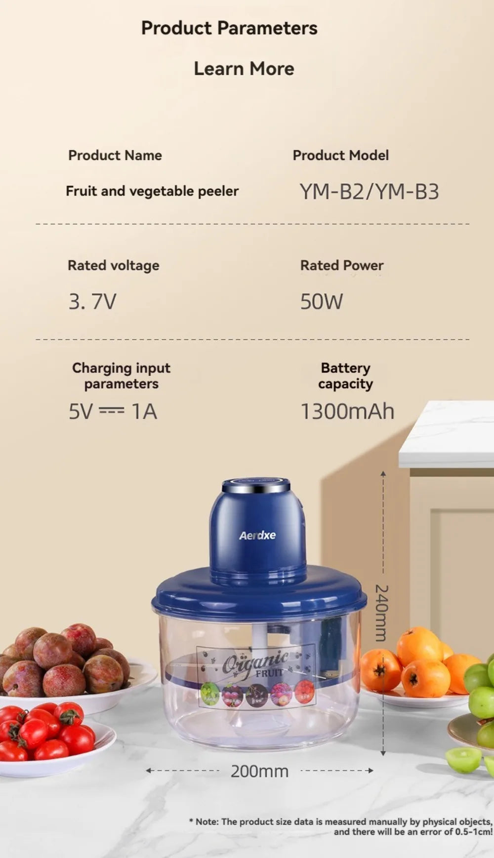One-Touch Electric Fruit Peeling Machine