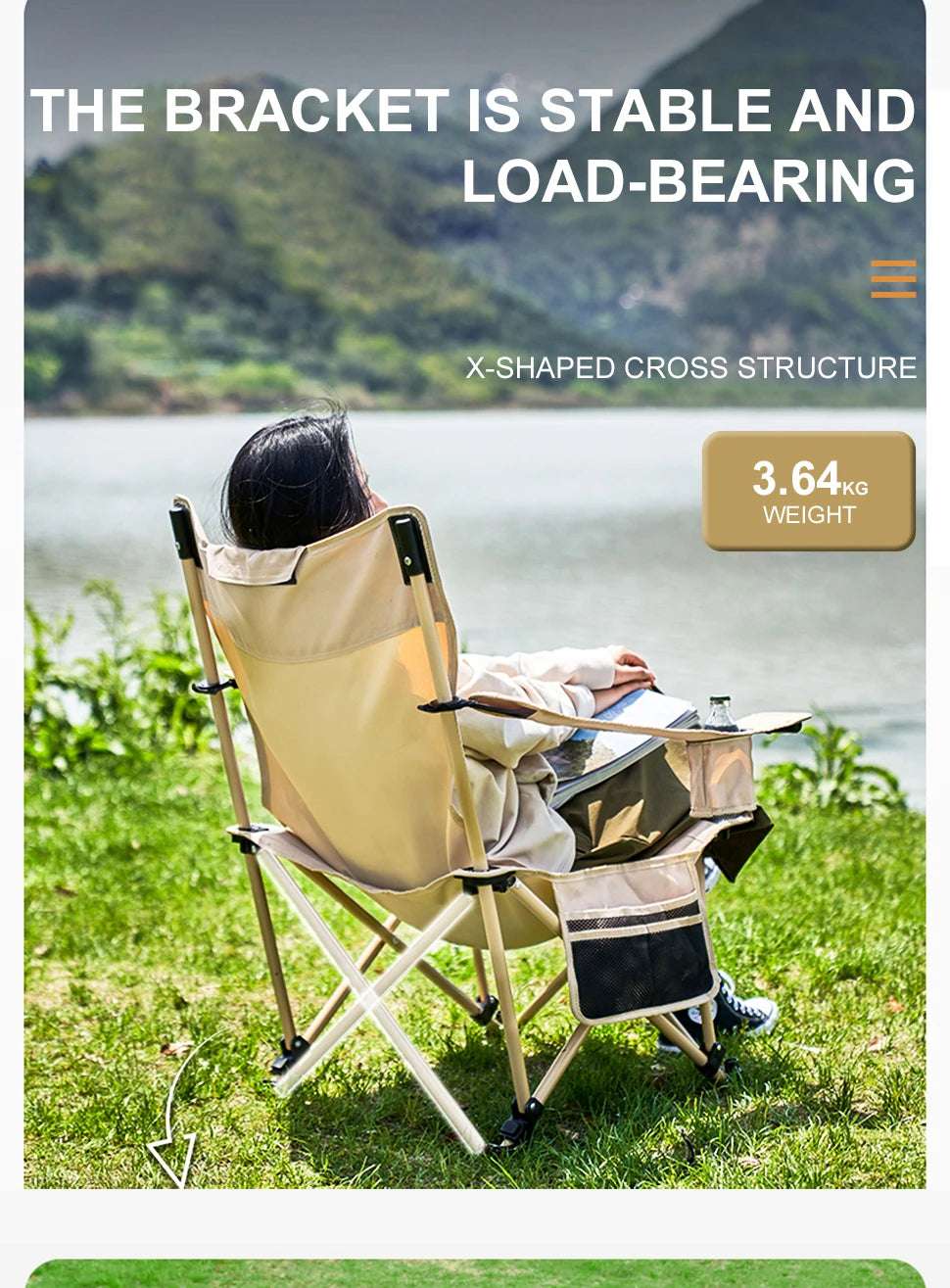 2-in-1 Adjustable Camping Recliner Chair