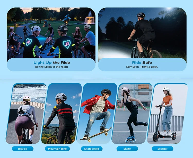 Smart LED Bike Helmet with App Control