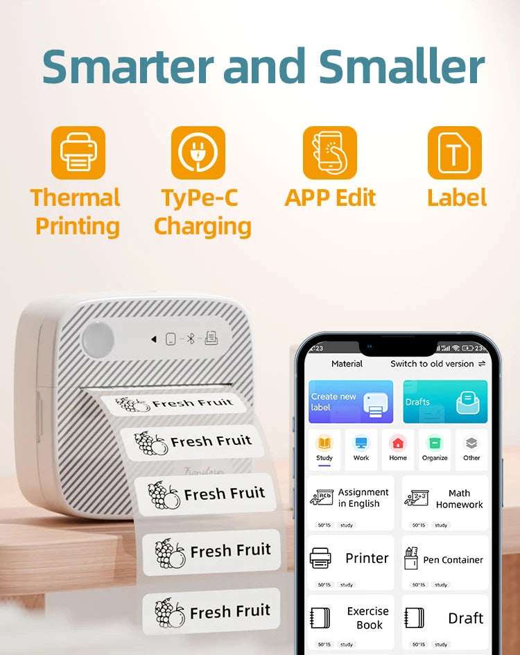 Mini Wireless Thermal Printer – Inkless Pocket Sticker Printer