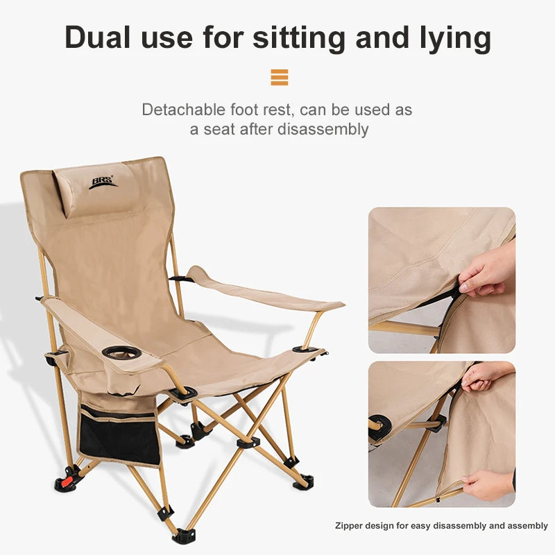 2-in-1 Adjustable Camping Recliner Chair