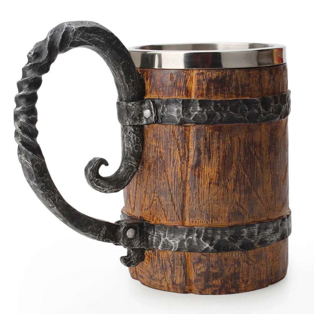 500ml Viking Style Wooden Insulated Mug