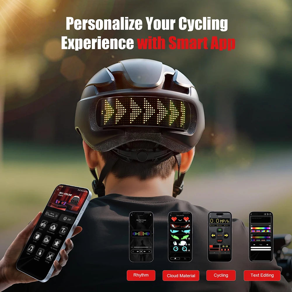 Smart LED Bike Helmet with App Control