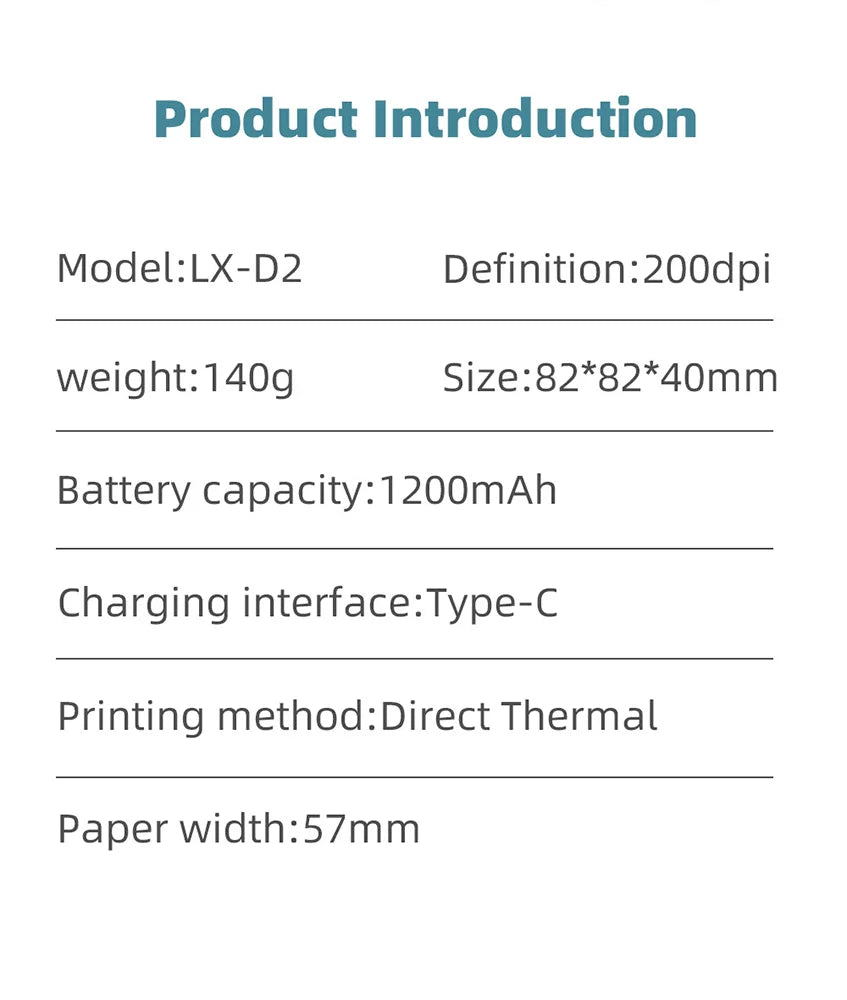 Mini Wireless Thermal Printer – Inkless Pocket Sticker Printer