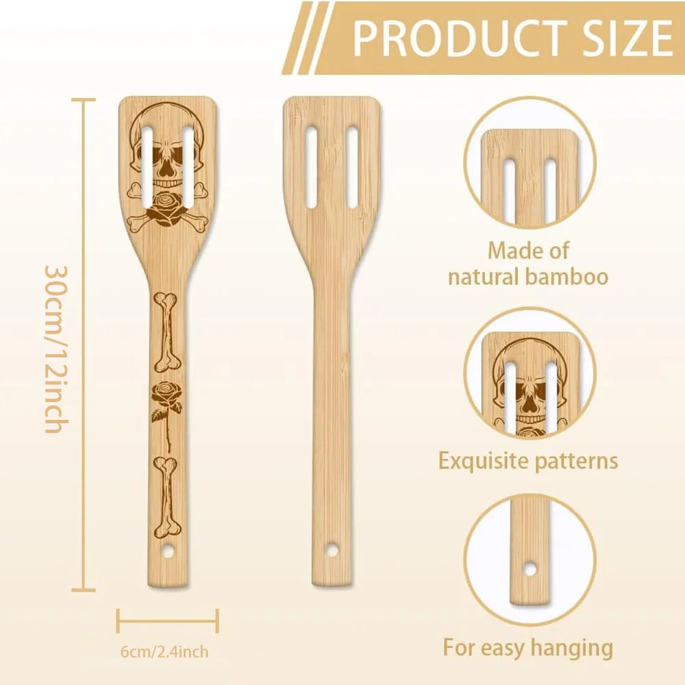 Engraved Bamboo Kitchen Utensil Set 6PCS