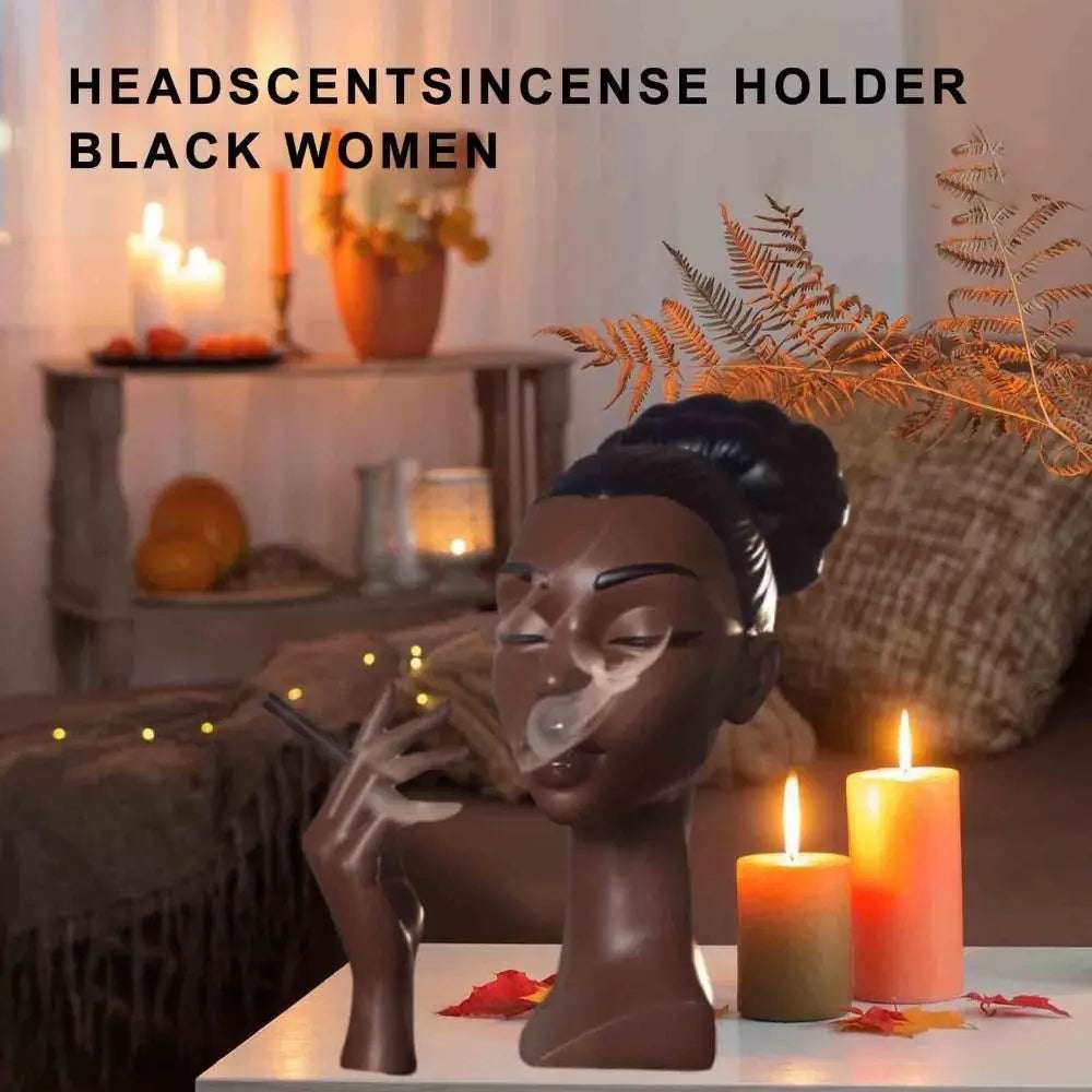NEW Black Woman Head Incense Burner