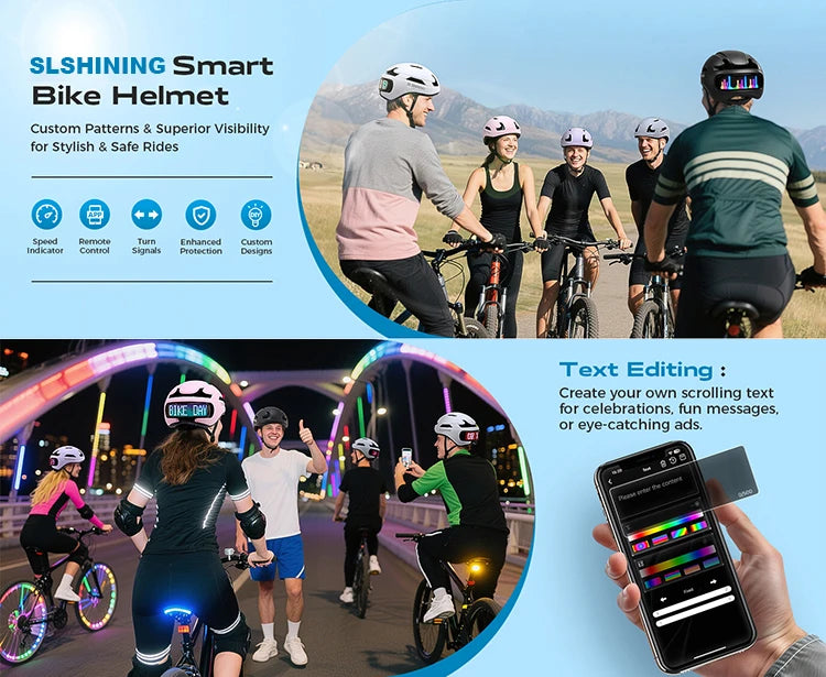 Smart LED Bike Helmet with App Control
