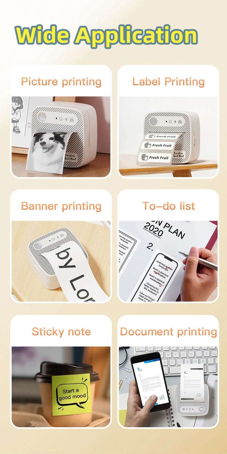 Mini Wireless Thermal Printer – Inkless Pocket Sticker Printer
