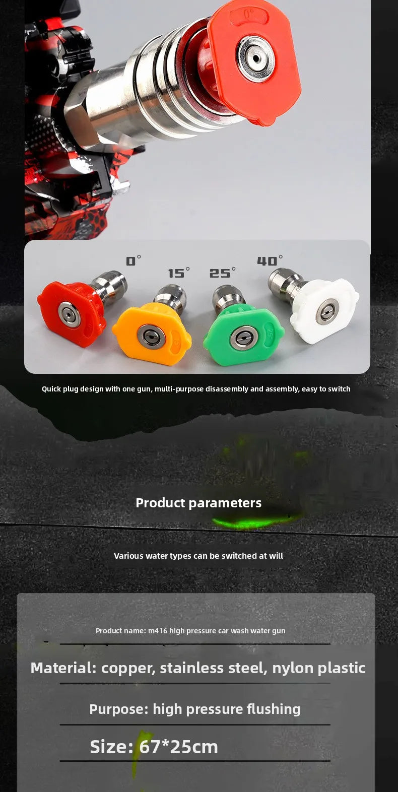 M416 High Pressure Car Wash Spray Gun Foam Cannon