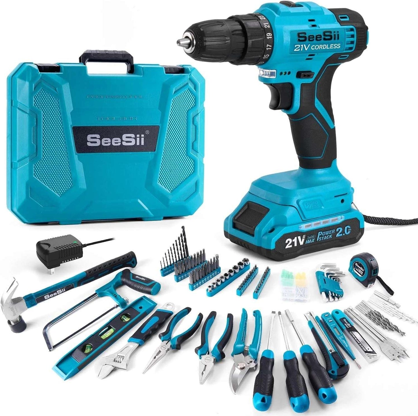 Seesii 21V Cordless Drill Set