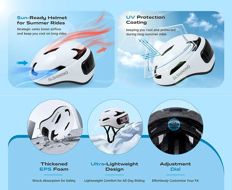 Smart LED Bike Helmet with App Control